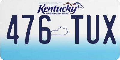 KY license plate 476TUX