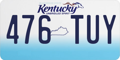 KY license plate 476TUY