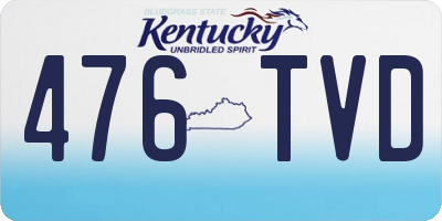 KY license plate 476TVD