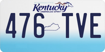 KY license plate 476TVE