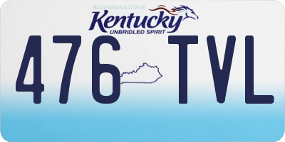 KY license plate 476TVL