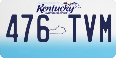 KY license plate 476TVM
