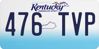 KY license plate 476TVP