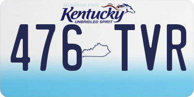 KY license plate 476TVR