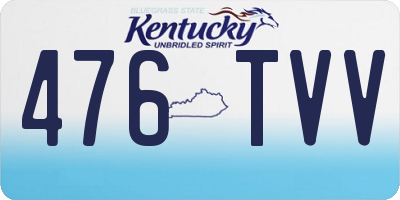 KY license plate 476TVV