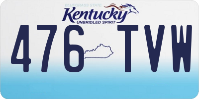 KY license plate 476TVW