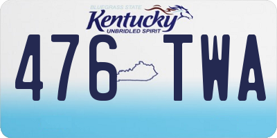 KY license plate 476TWA