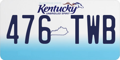 KY license plate 476TWB