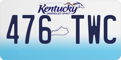KY license plate 476TWC