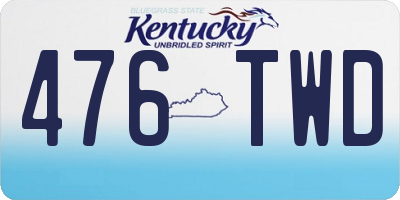 KY license plate 476TWD
