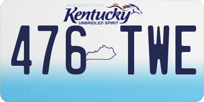 KY license plate 476TWE