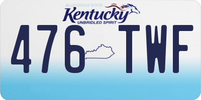 KY license plate 476TWF
