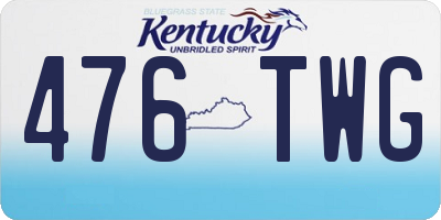 KY license plate 476TWG