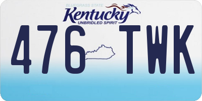 KY license plate 476TWK
