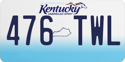 KY license plate 476TWL