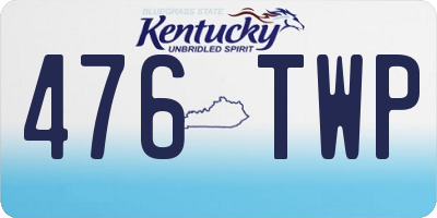 KY license plate 476TWP
