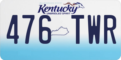 KY license plate 476TWR