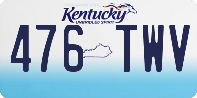 KY license plate 476TWV