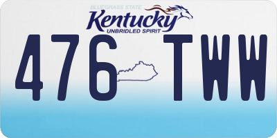 KY license plate 476TWW