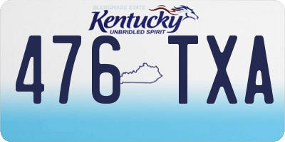 KY license plate 476TXA