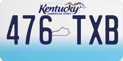 KY license plate 476TXB