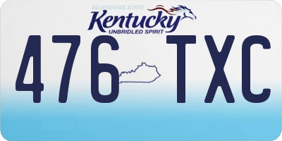 KY license plate 476TXC