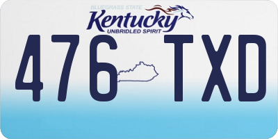 KY license plate 476TXD