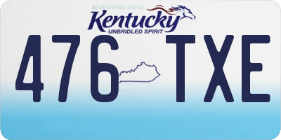 KY license plate 476TXE