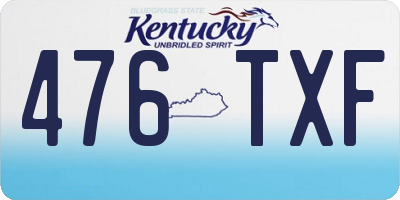 KY license plate 476TXF