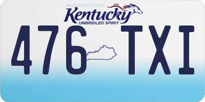 KY license plate 476TXI