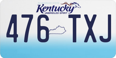 KY license plate 476TXJ