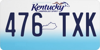 KY license plate 476TXK