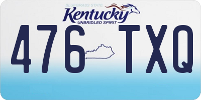 KY license plate 476TXQ