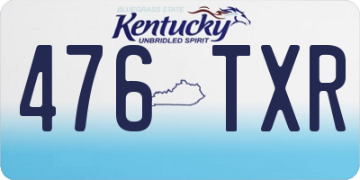 KY license plate 476TXR
