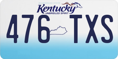 KY license plate 476TXS