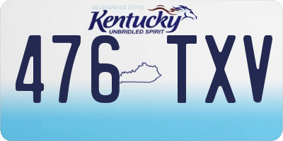 KY license plate 476TXV