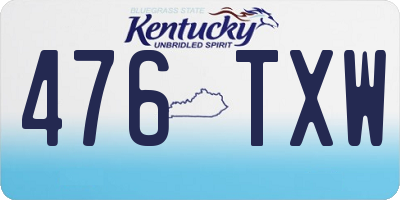 KY license plate 476TXW