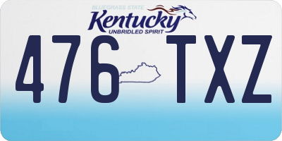 KY license plate 476TXZ