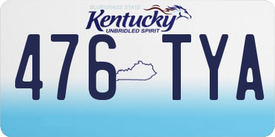 KY license plate 476TYA
