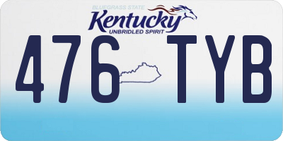 KY license plate 476TYB