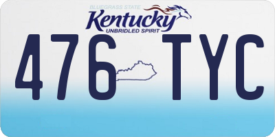 KY license plate 476TYC