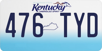 KY license plate 476TYD