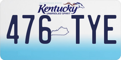 KY license plate 476TYE
