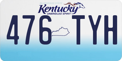 KY license plate 476TYH
