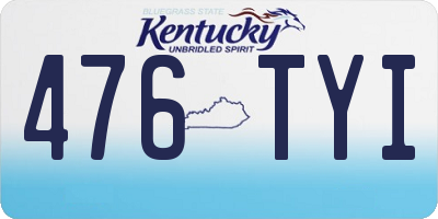 KY license plate 476TYI