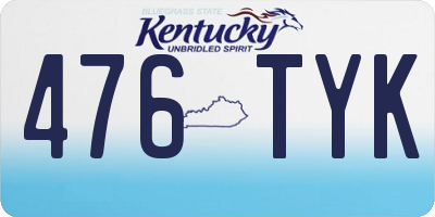 KY license plate 476TYK
