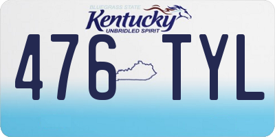KY license plate 476TYL