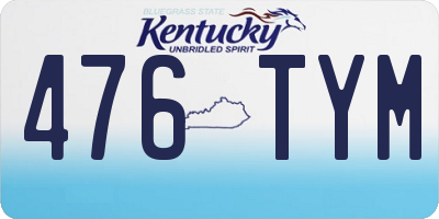 KY license plate 476TYM