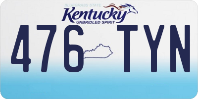KY license plate 476TYN