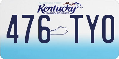KY license plate 476TYO